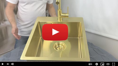 Кухонная мойка AQUASANITA Aira AIR 100X-G со смесителем AQUASANITA 5553-G