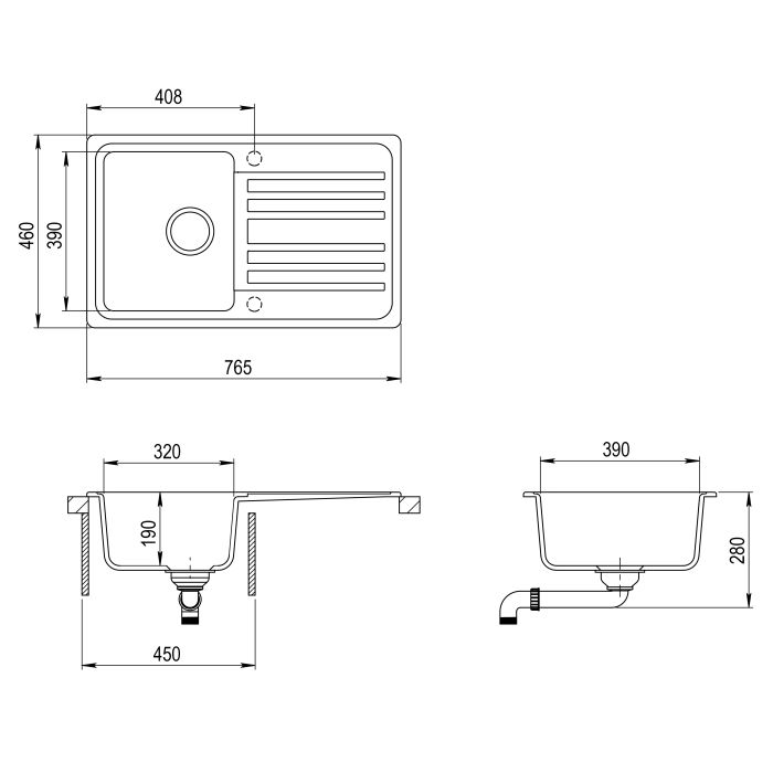 Aquasanita Notus SQ101  112 Ora | № 7387 | 765 x 460 мм