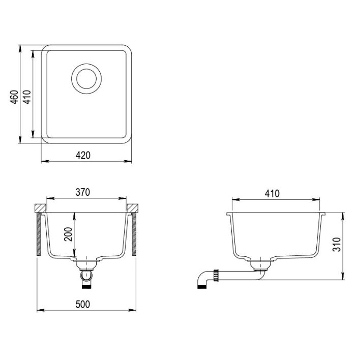 Aquasanita  Arca SQA101 Light grey 221 |  № 7371 | 420 x 460 мм