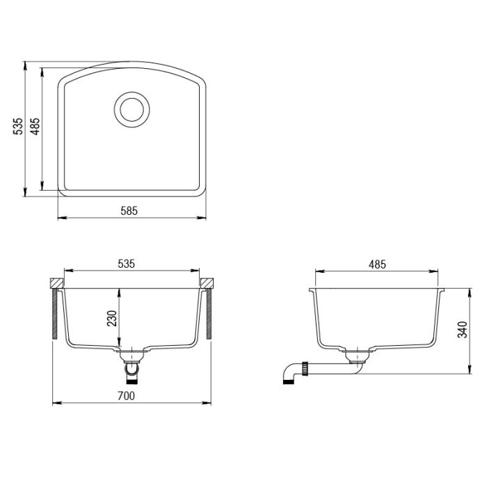 Aquasanita  Arca SQA103 Light grey 221 | № 7373 | 585 x 535 мм