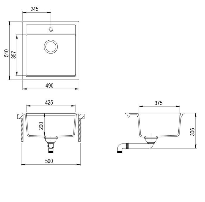 Aquasanita Tesa SQT100 Light grey 221 | № 7800 | 510 x 490 мм