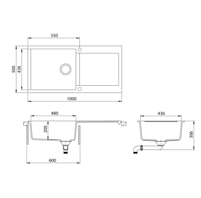  Aquasanita Tesa SQT103 Graphite 222 | № 8807 | 1000 x 500 мм