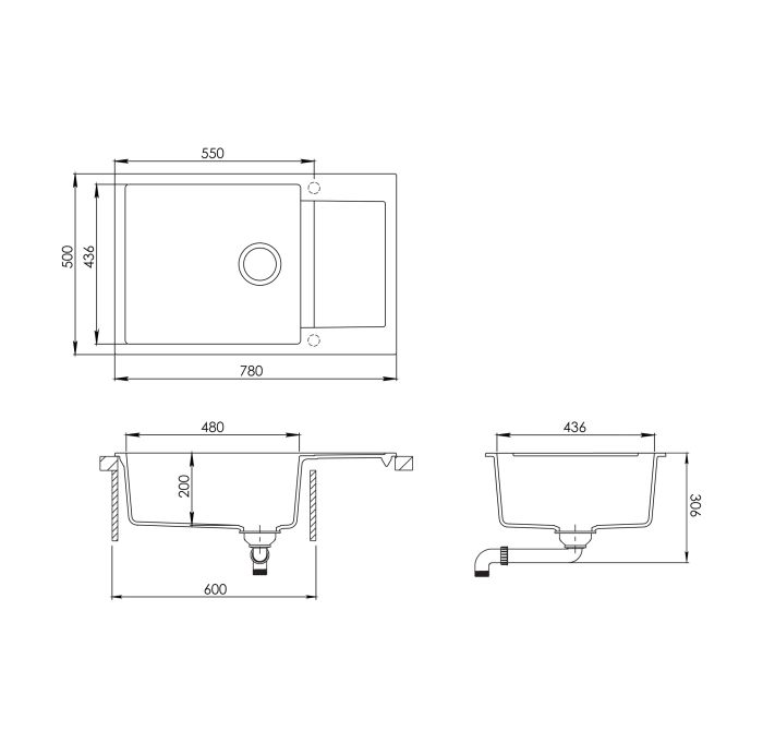 Aquasanita  Tesa SQT105 Light grey 221 | № 8930 | 780 x 500 мм
